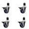 Service Caster 3.5'' Blue Poly Swivel 1-7/8'' Expanding Stem Caster Set with Brake, 4PK SCC-EX20S3514-PPUB-BLUE-PLB-178-4 - alternate 1